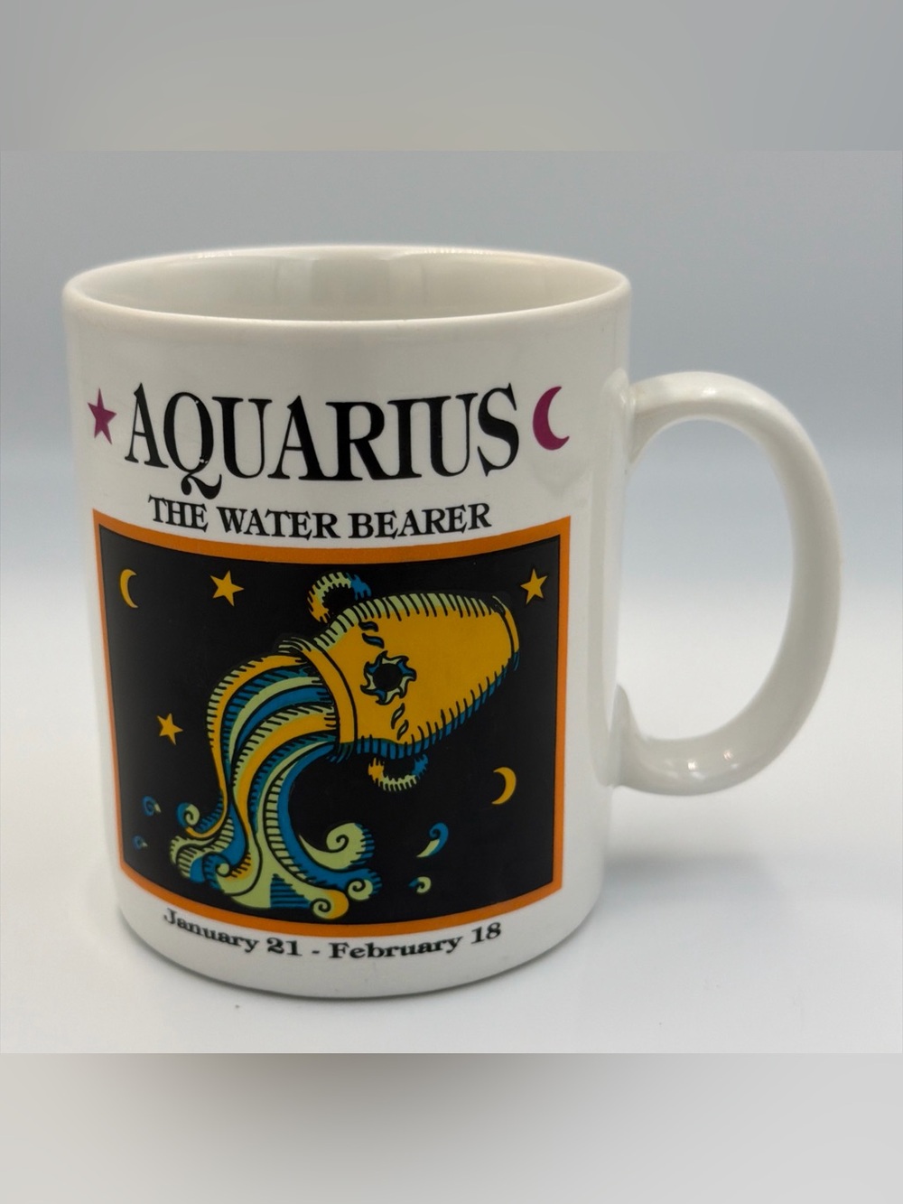 Vintage 1990’s Aquarius The Water Bearer Papel Freelance Coffee Tea Mug 10 Oz